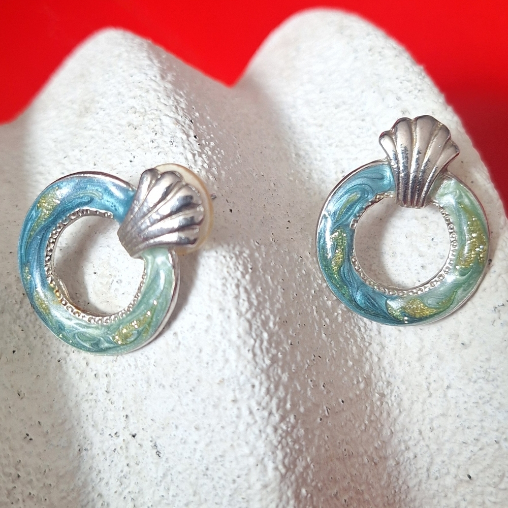 Vintage Enamel Earrings